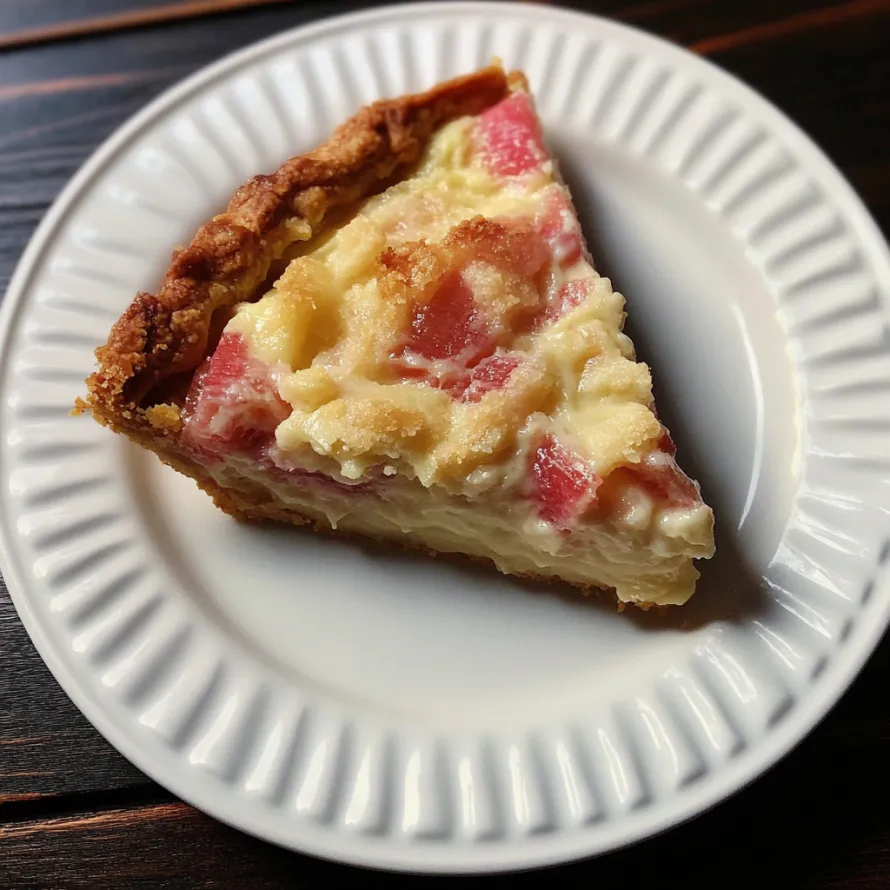 A slice of pie on a white plate.