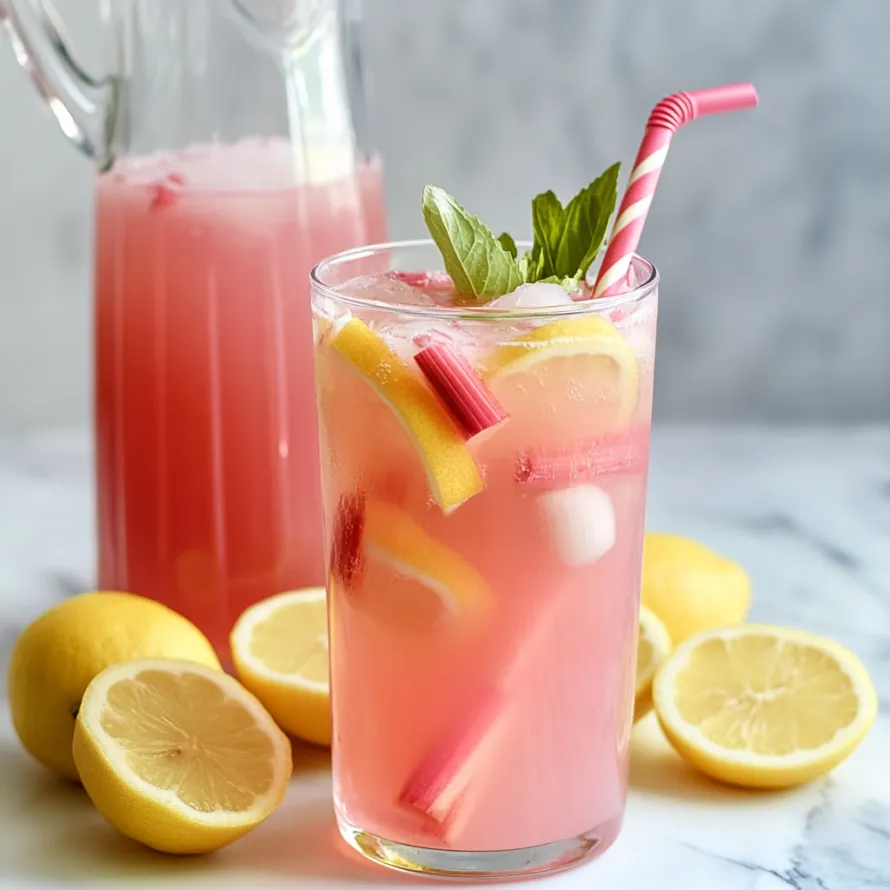 A glass of pink lemonade with a lemon wedge and a straw.
