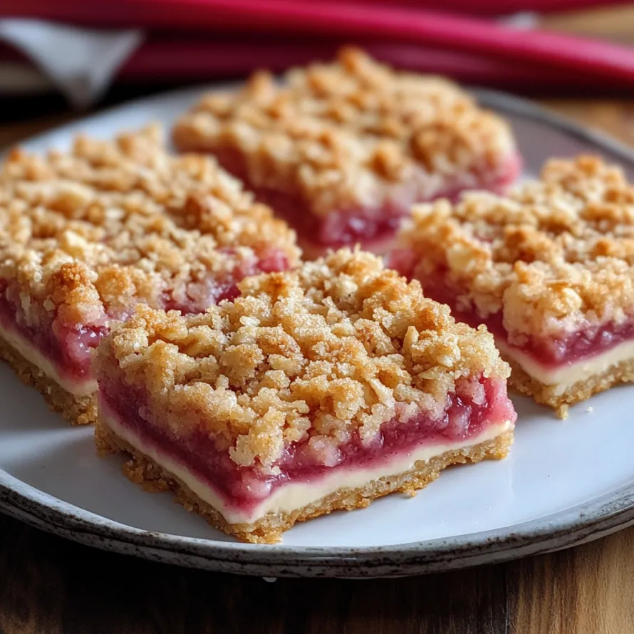 A plate with four pieces of cake on it.