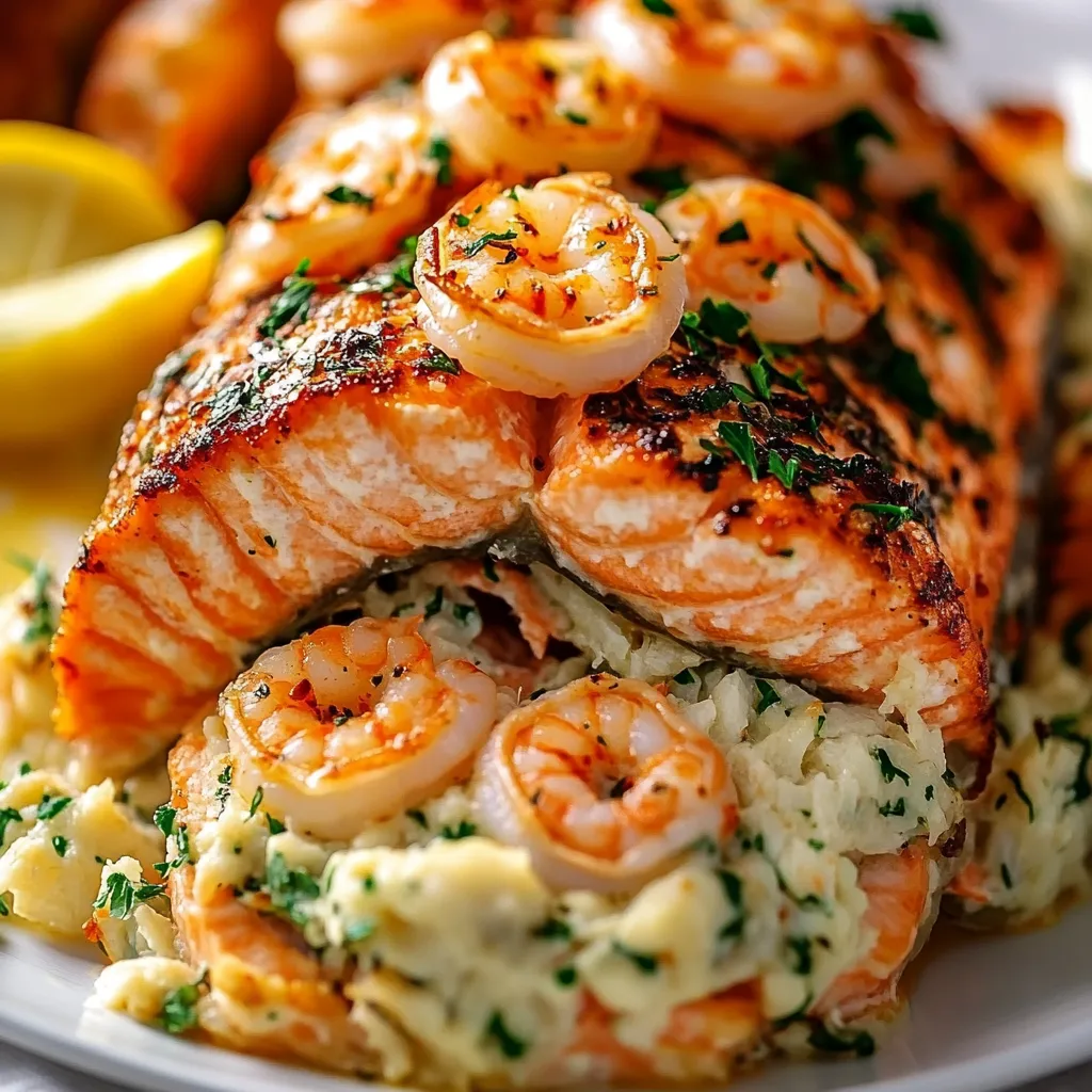 Crab & Shrimp Stuffed Salmon