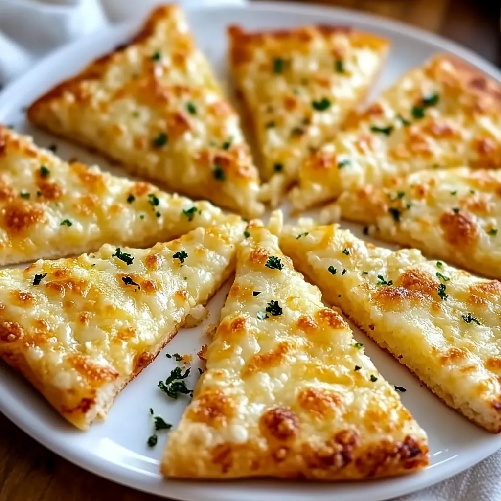 A plate of cheese pizza slices.