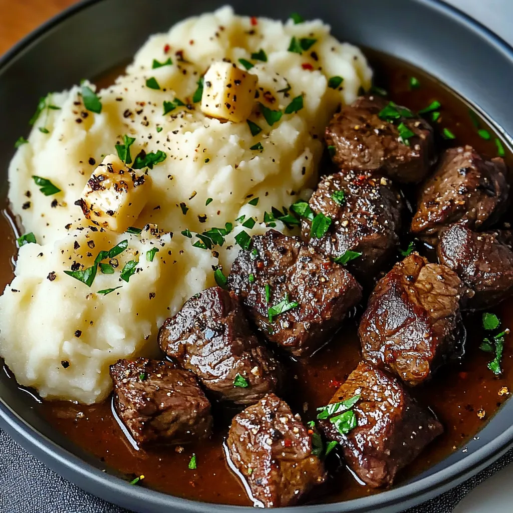 A bowl of meat and potatoes.