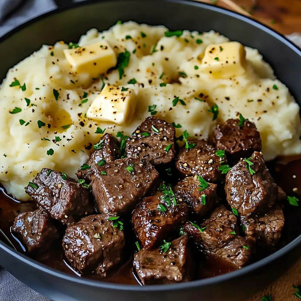 A bowl of meat and potatoes.