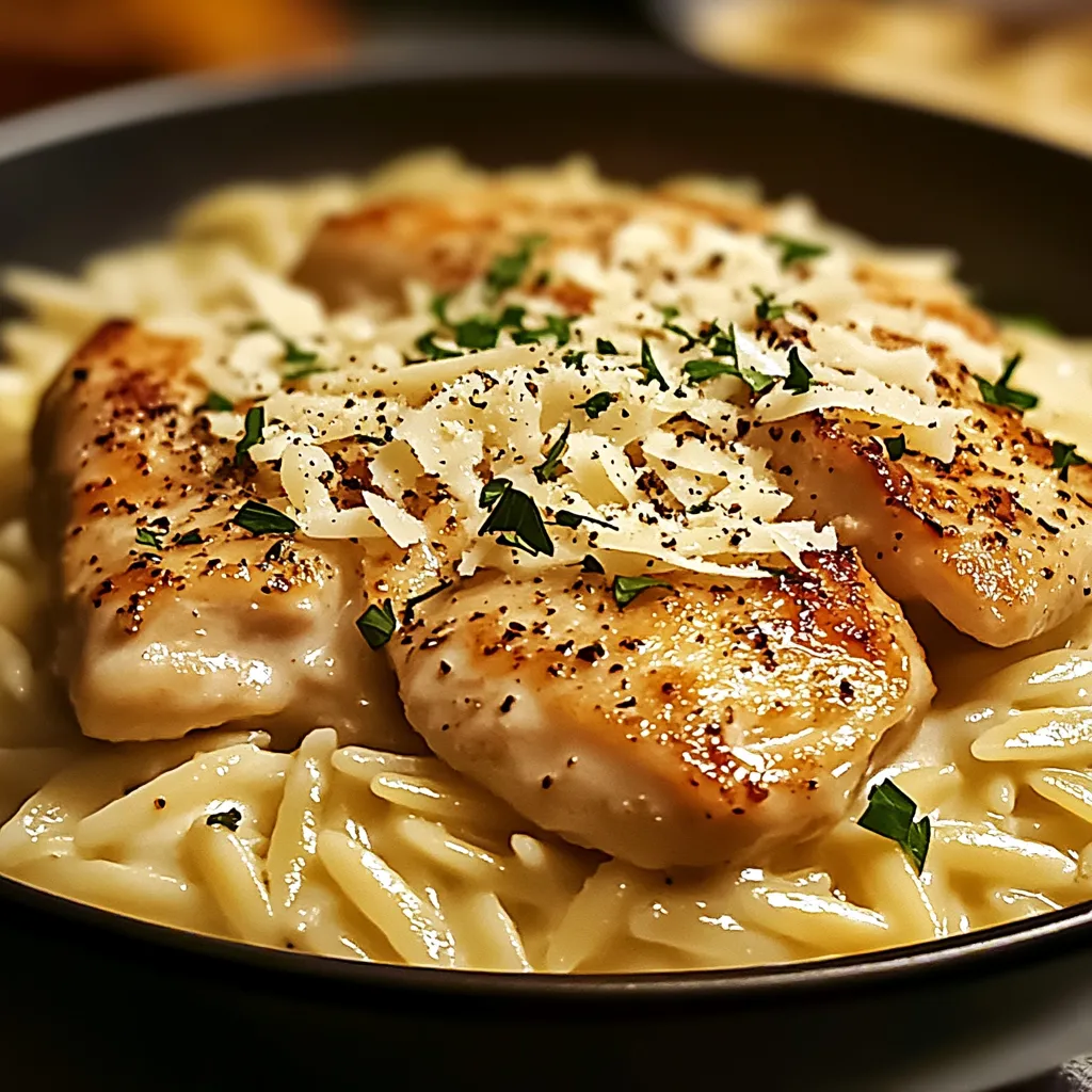 A bowl of pasta with chicken and cheese.