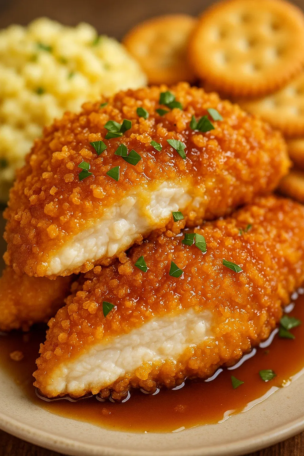 A plate of food with chicken and rice.