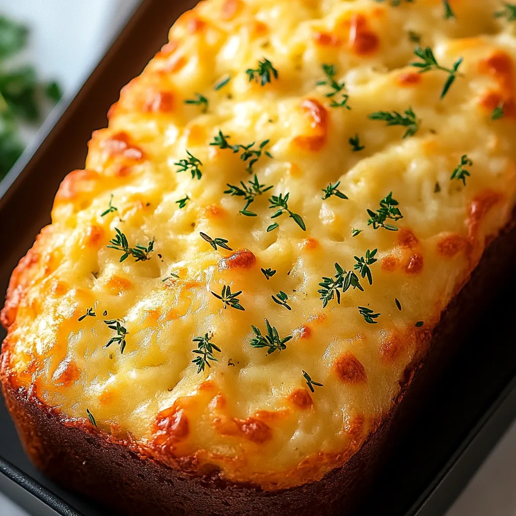 A slice of cheese bread with herbs on top.