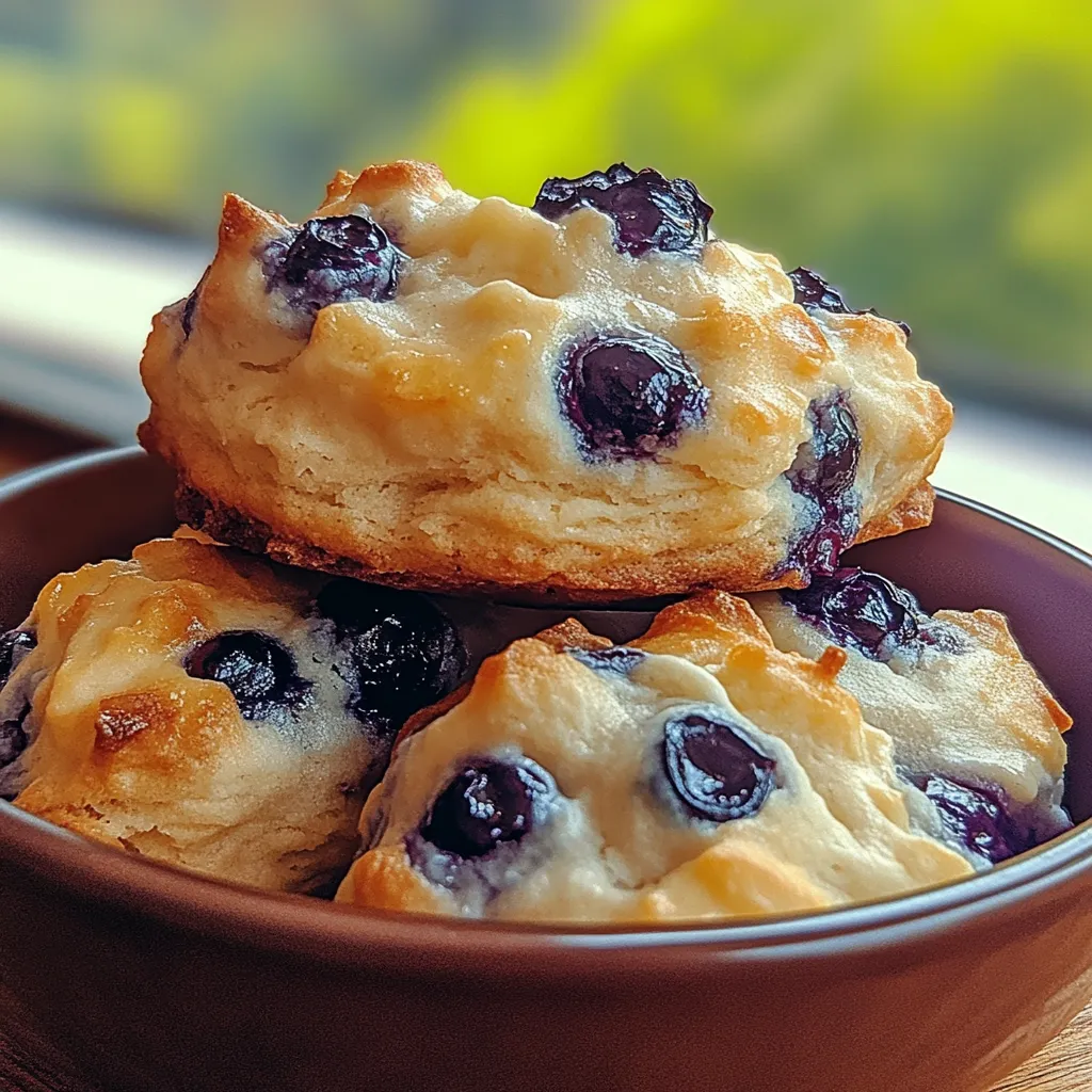 A bowl of blueberry muffins.