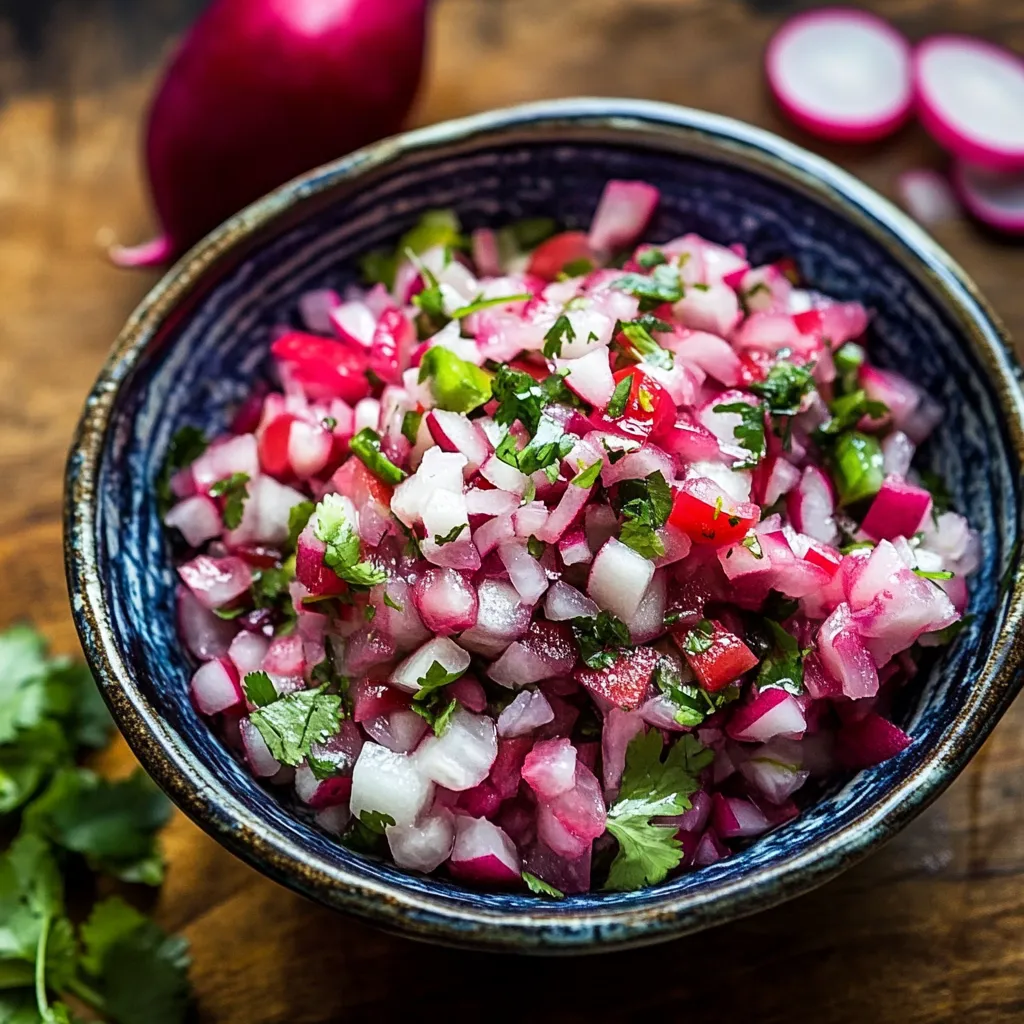 A bowl of sliced onions and radishes.