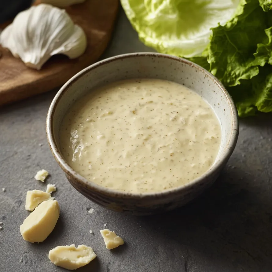 A bowl of soup with garlic and cheese.