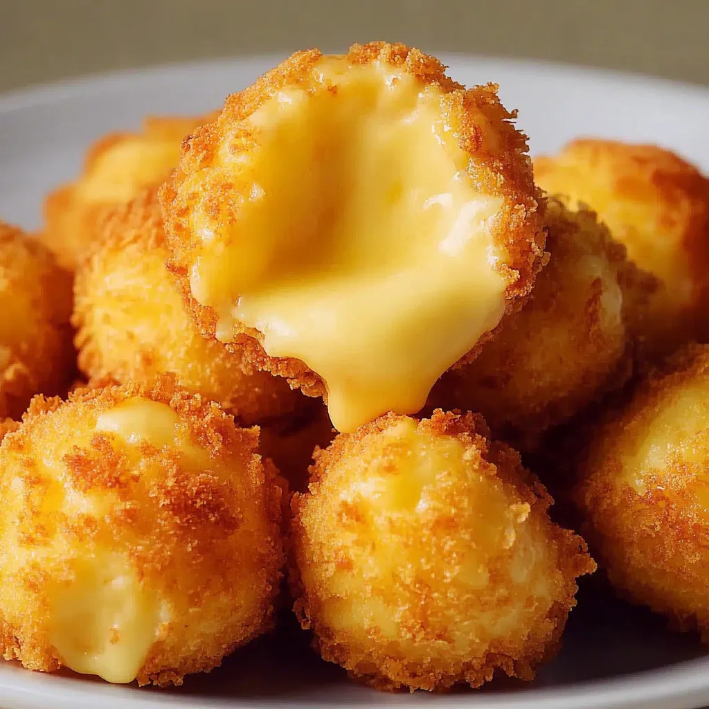 A plate of cheese balls.