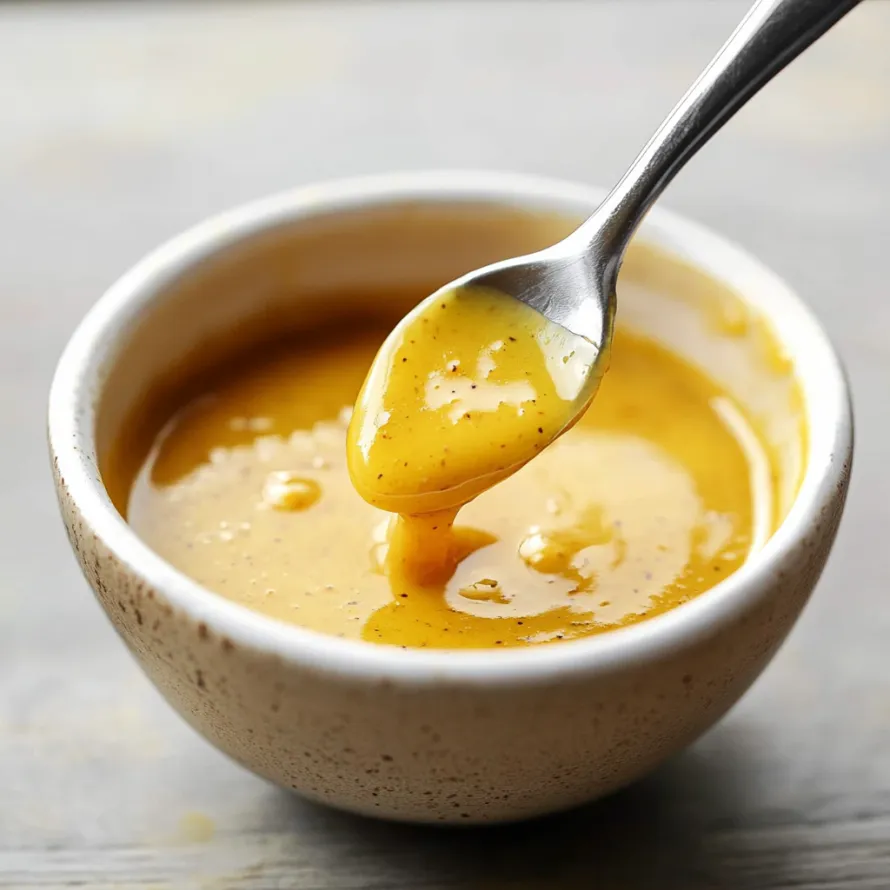 Spoon in a bowl of soup.