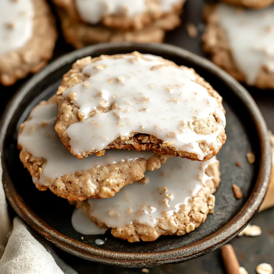 A pan of cookies with white icing.