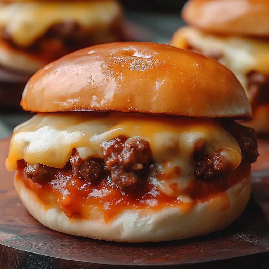 A close up of a delicious Old School Pizza Burger.