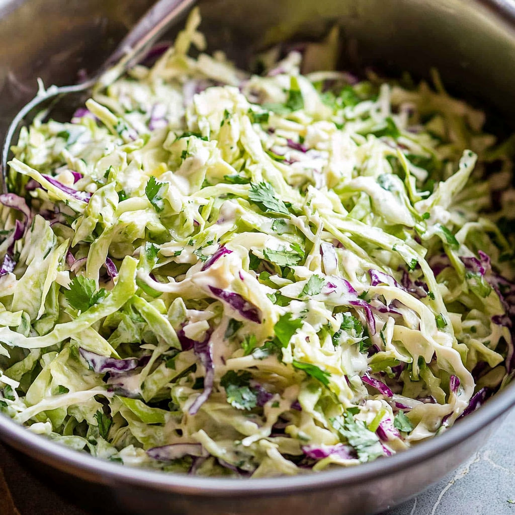 A bowl filled with coleslaw, a popular salad made with shredded cabbage and carrots.