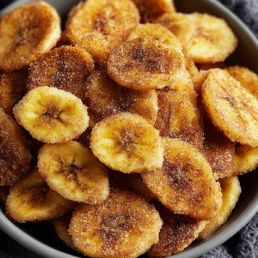 A bowl filled with sugar coated bananas.