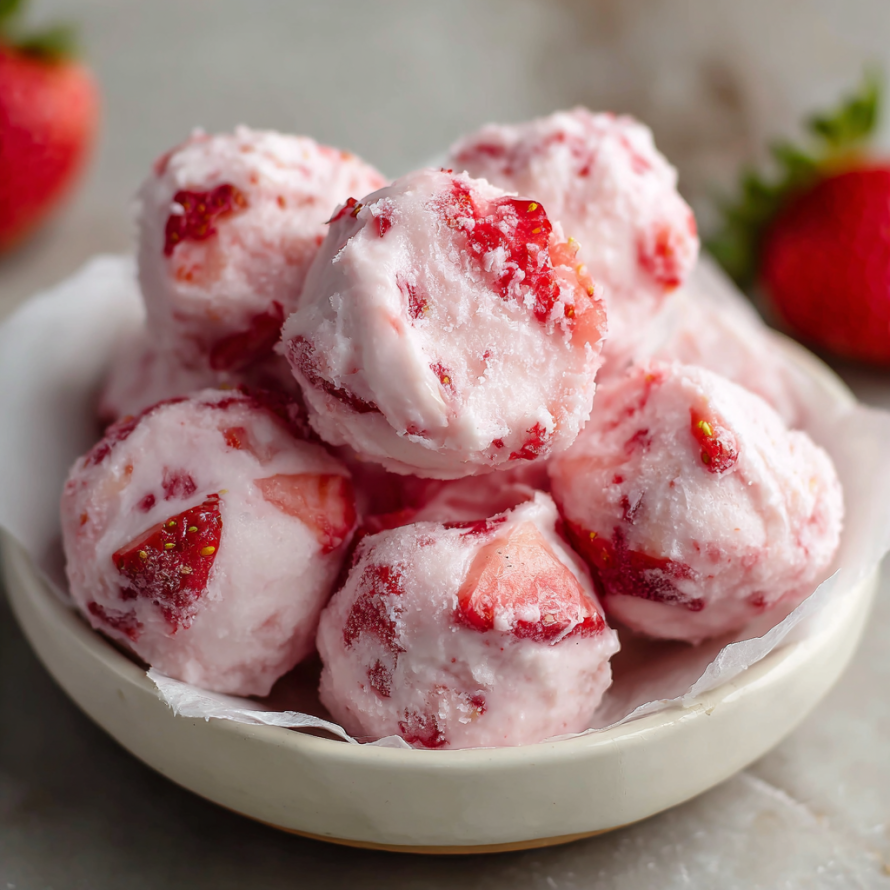 A bowl of strawberry shortcake, a dessert made with strawberries and cream.