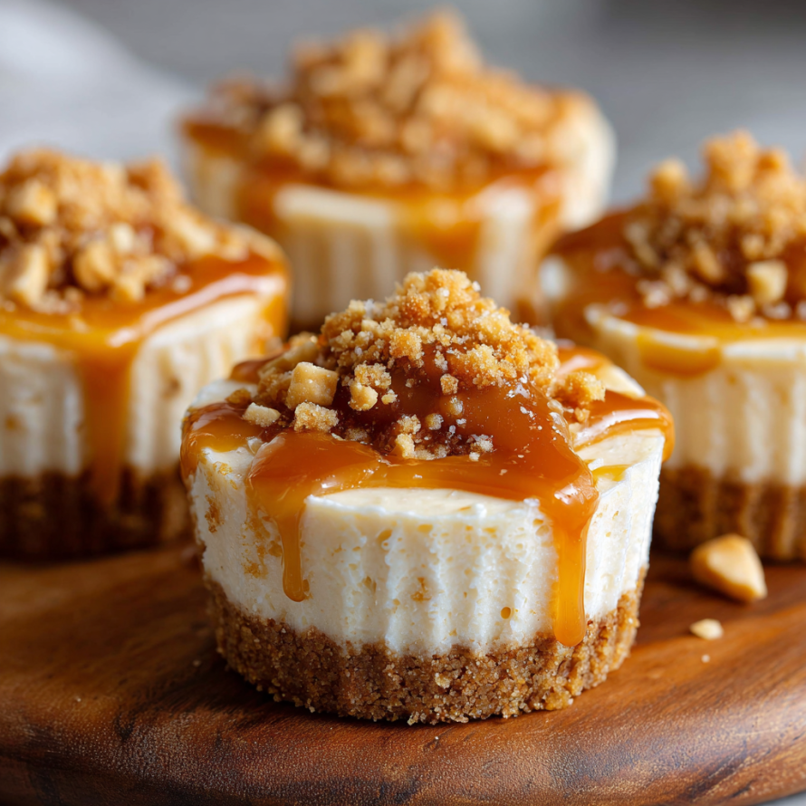 A dessert with a caramel sauce and nuts on top, possibly a caramel apple crumble.