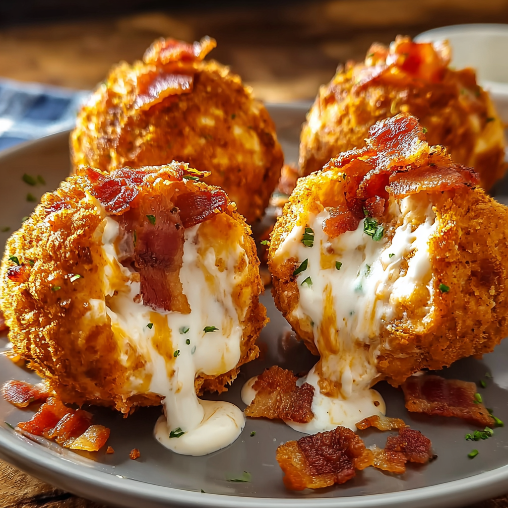 Two pieces of bacon wrapped chicken with melted cheese and buffalo sauce.