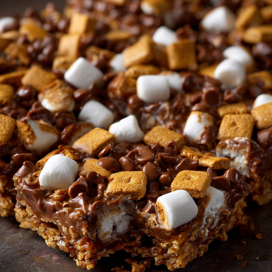 A delicious dessert made with marshmallows and chocolate chips.