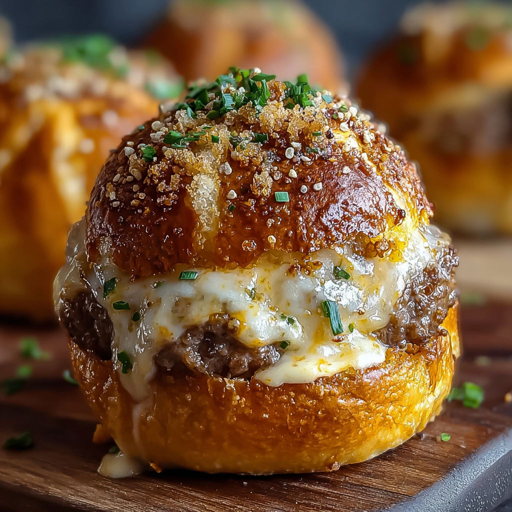 A delicious cheeseburger with a bun and cheese on top.