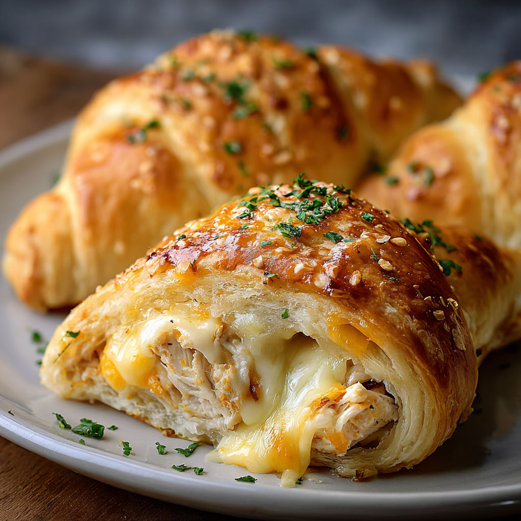 A plate of pastry with cheese and herbs on top.