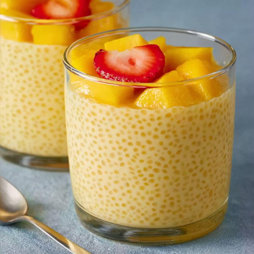 A bowl of fruit salad with strawberries and pineapple.