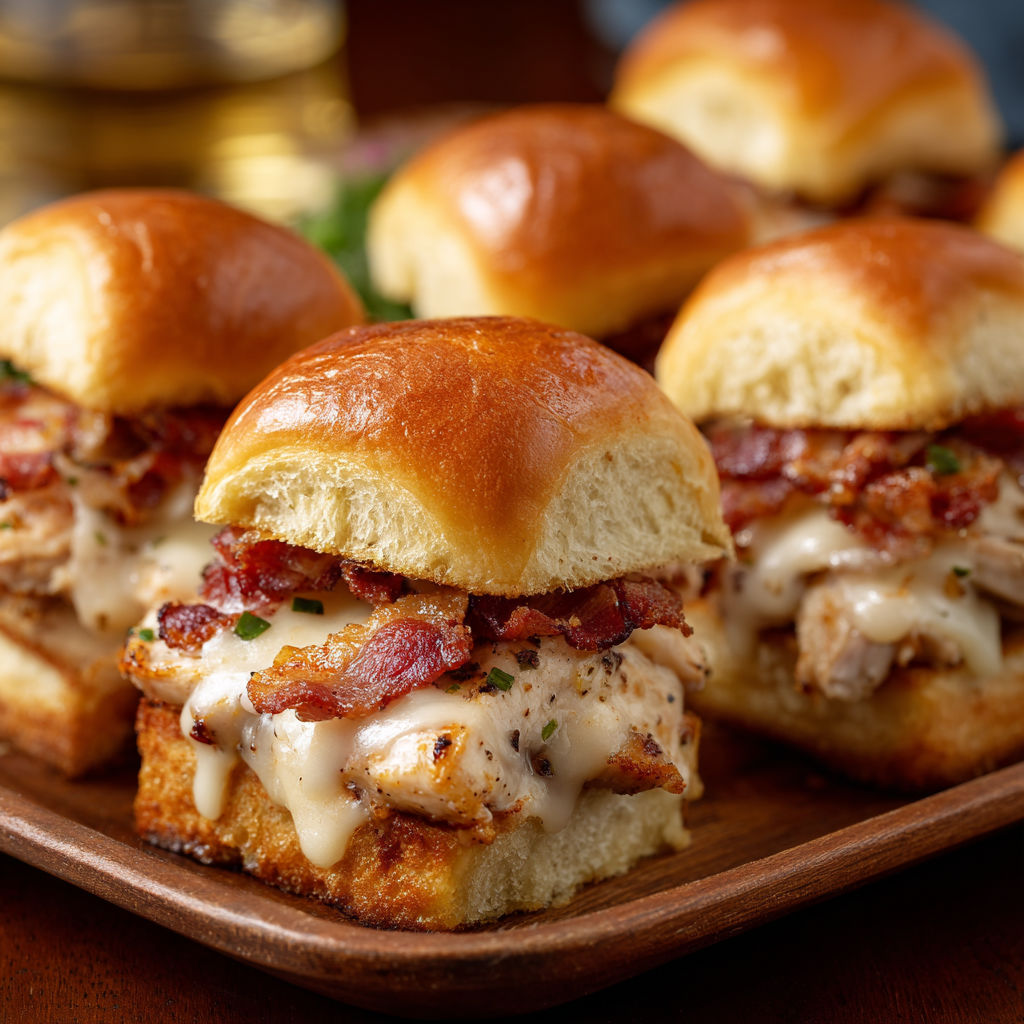 A plate of bacon and cheese sandwiches.