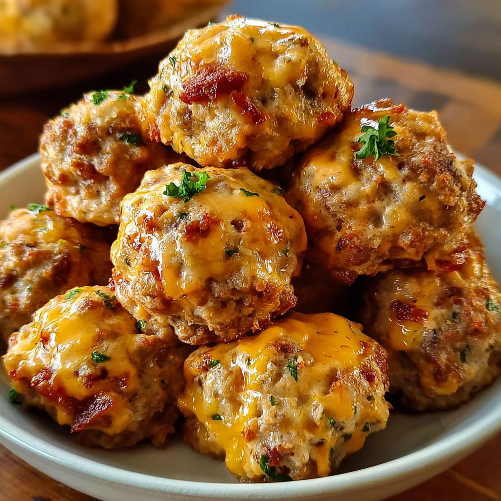 A plate of meatballs with cheese on top, ready to be cooked.