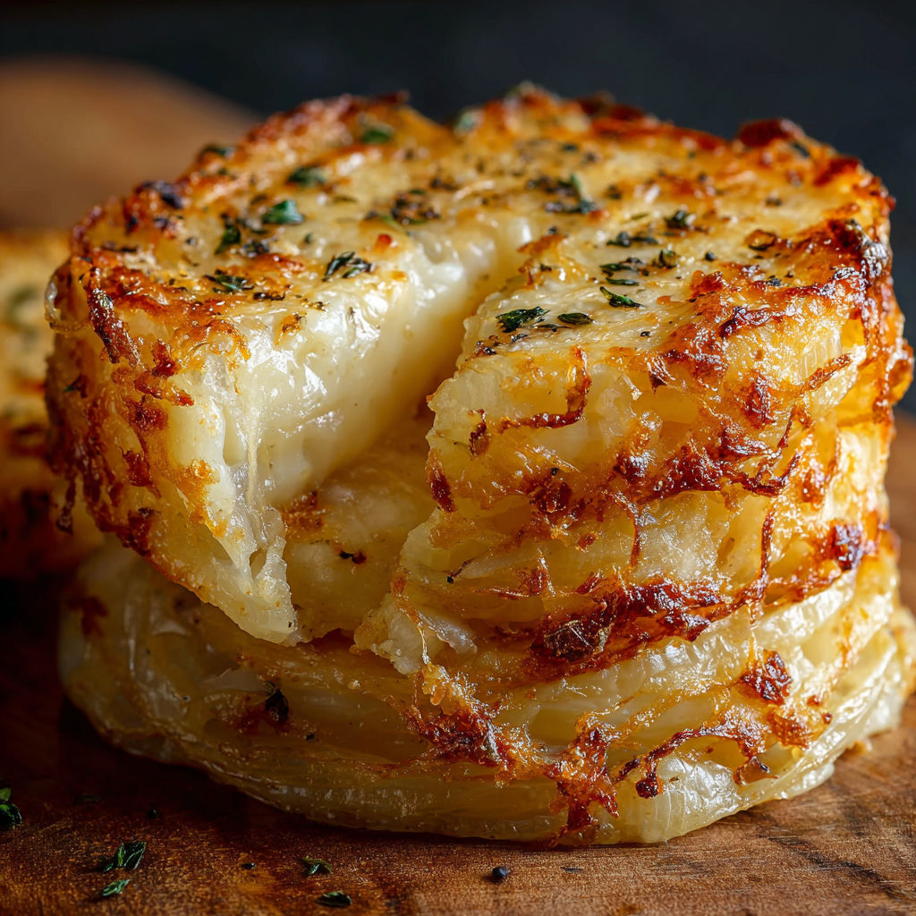 A delicious looking fried potato dish with herbs on top, ready to be served.