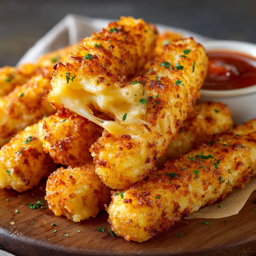 A delicious cheese and potato snack, ready to be enjoyed.
