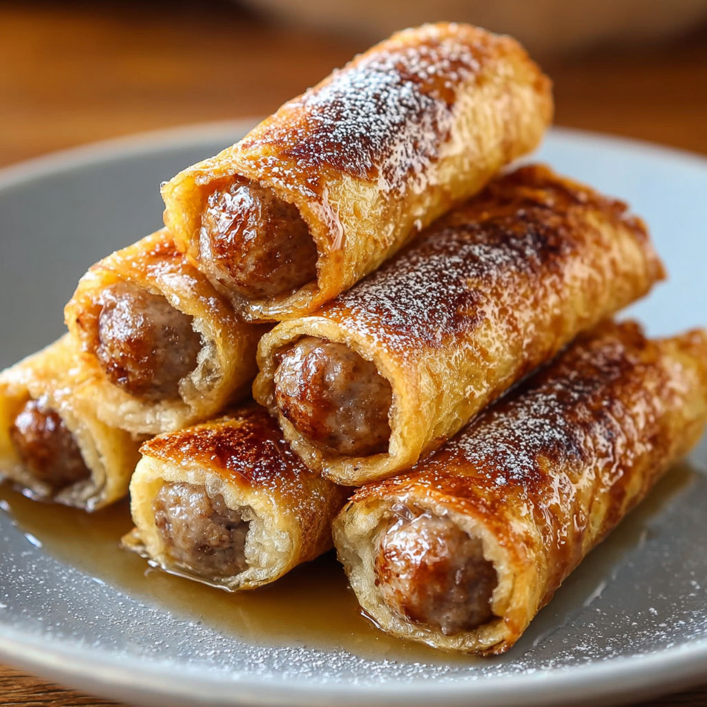 A plate of sausage wrapped in pastry, with a total of 12 sausages, is presented.