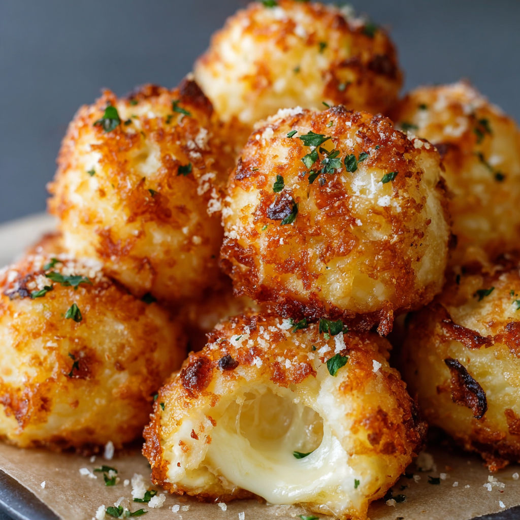 A plate of cheesy Parmesan Mozzarella Bites, ready to be enjoyed.