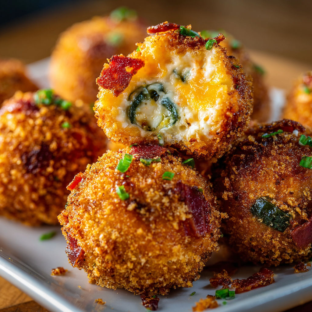 A plate of Bacon Jalapeño Popper Cheese Balls.