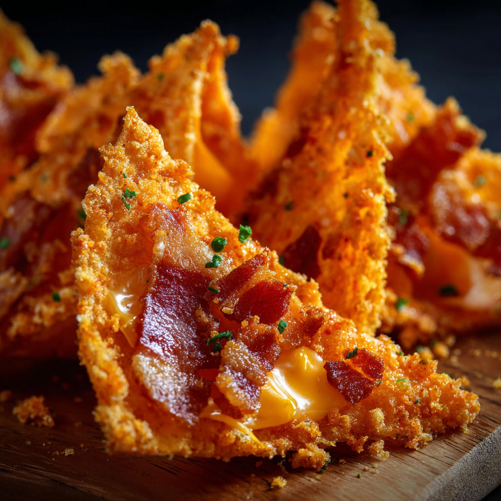 Bacon wrapped appetizers with cheese and herbs, ready to be cooked.