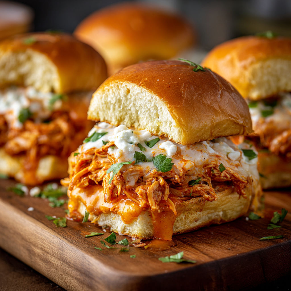 A plate of sandwiches with meat and cheese on a wooden table.