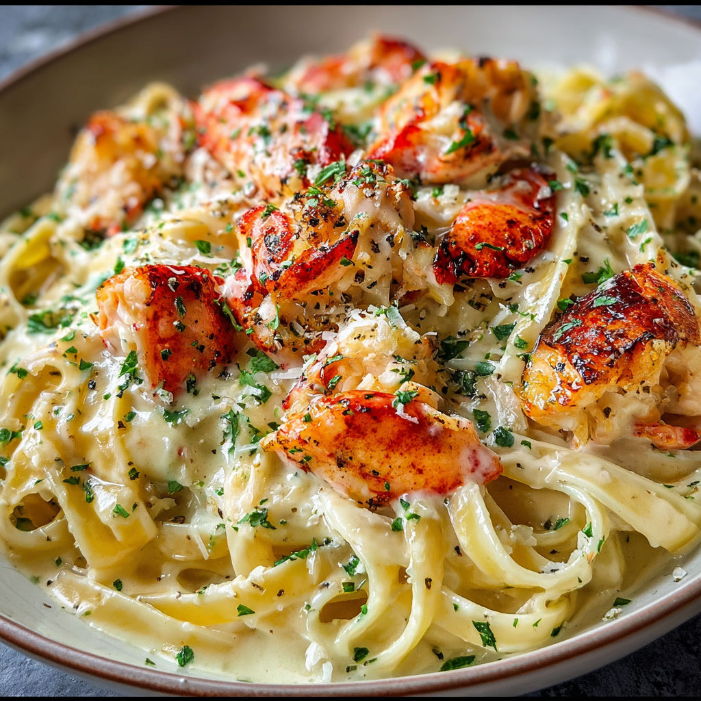 A bowl of pasta with shrimp and cheese, served with a side of garlic bread.