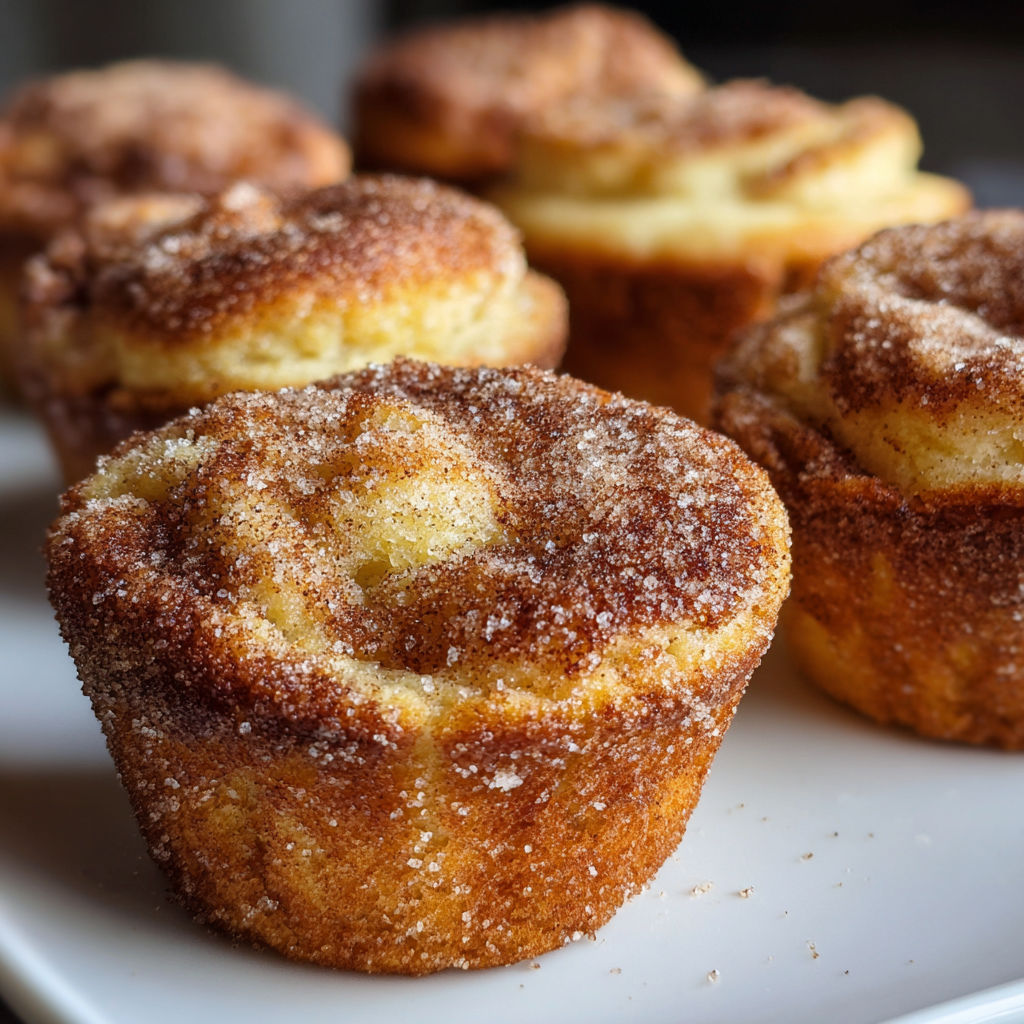 A plate of cinnamon sugar French toast muffins.