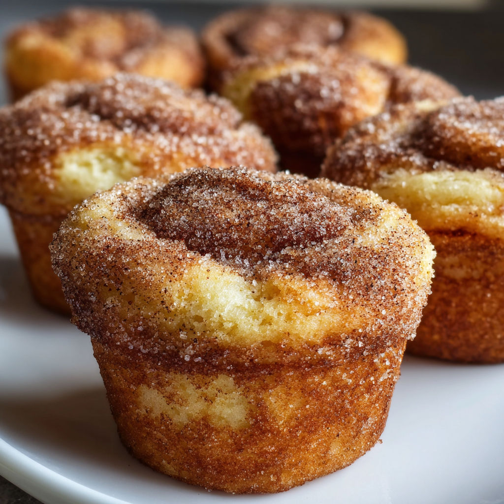 A plate of cinnamon sugar French toast muffins.