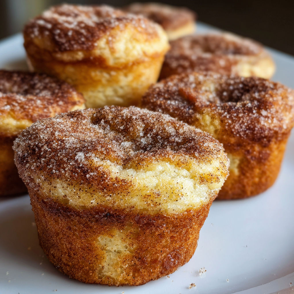 A plate of cinnamon sugar French toast muffins.