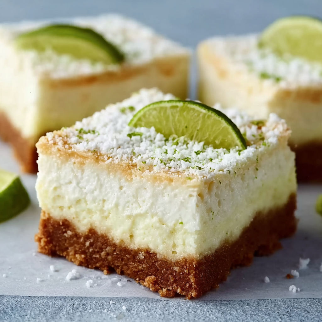A slice of cheesecake with a lime wedge on top.