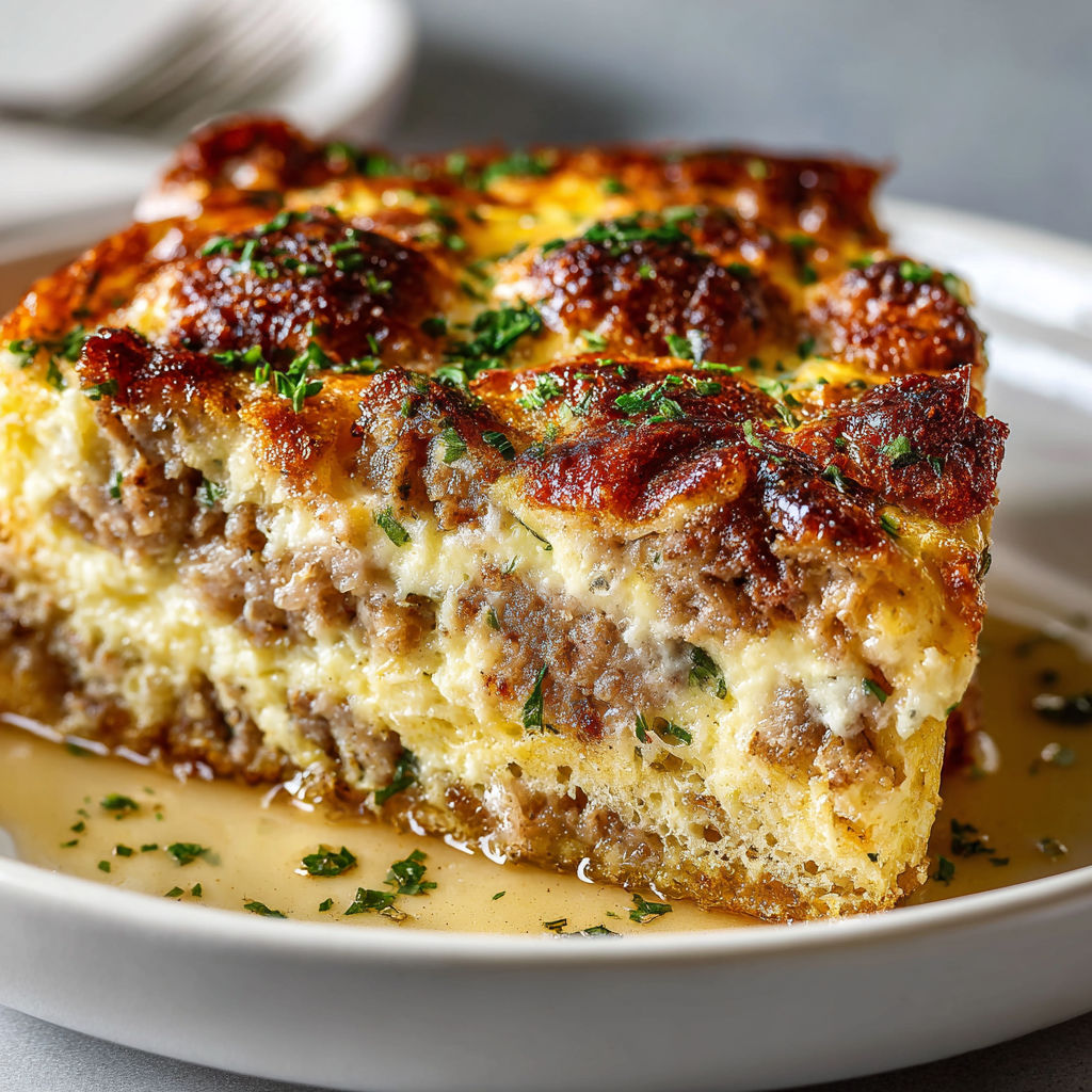 A slice of quiche is served on a white plate.