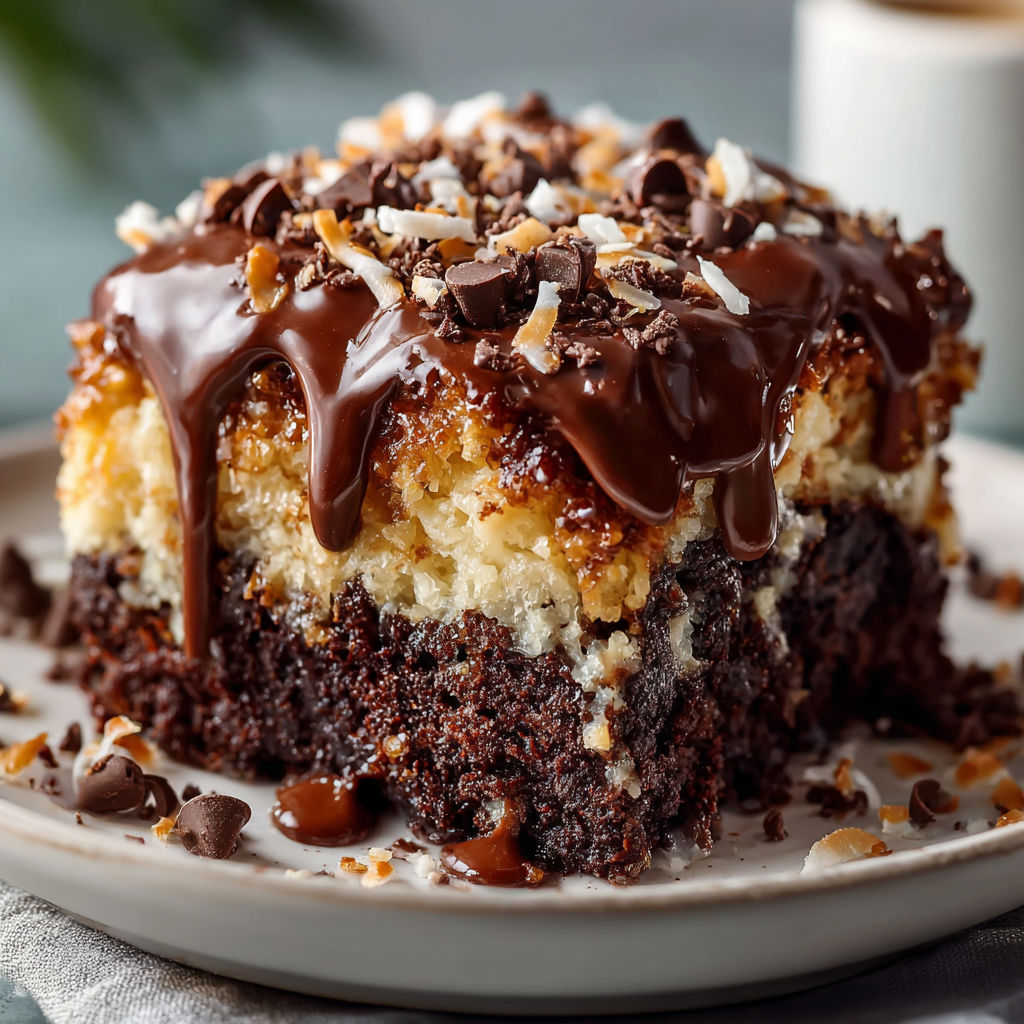 A delicious dessert with chocolate and nuts on top, served on a plate.
