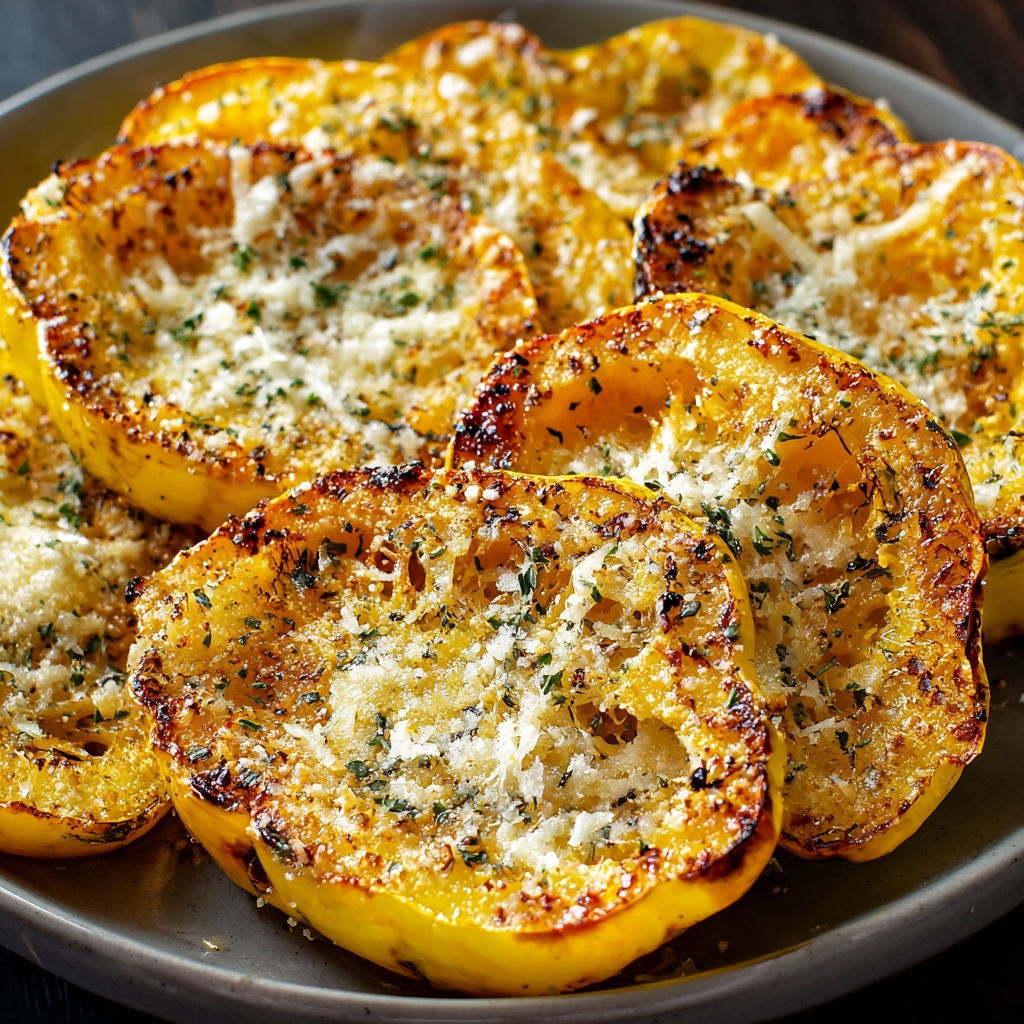 A plate of grilled vegetables, including zucchini and squash, topped with cheese and herbs.