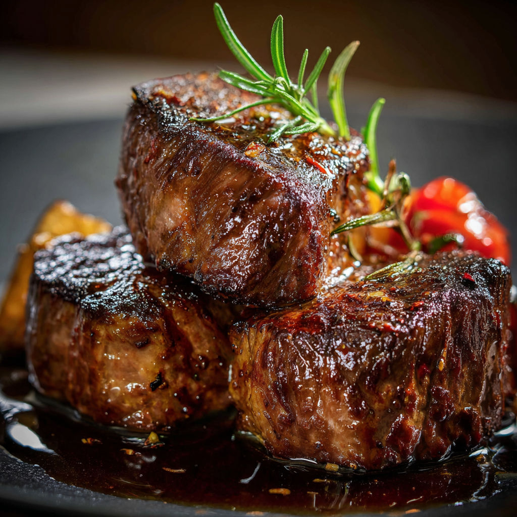 A delicious meal of country fried pork chops with bacon gravy, garnished with fresh herbs and tomatoes.