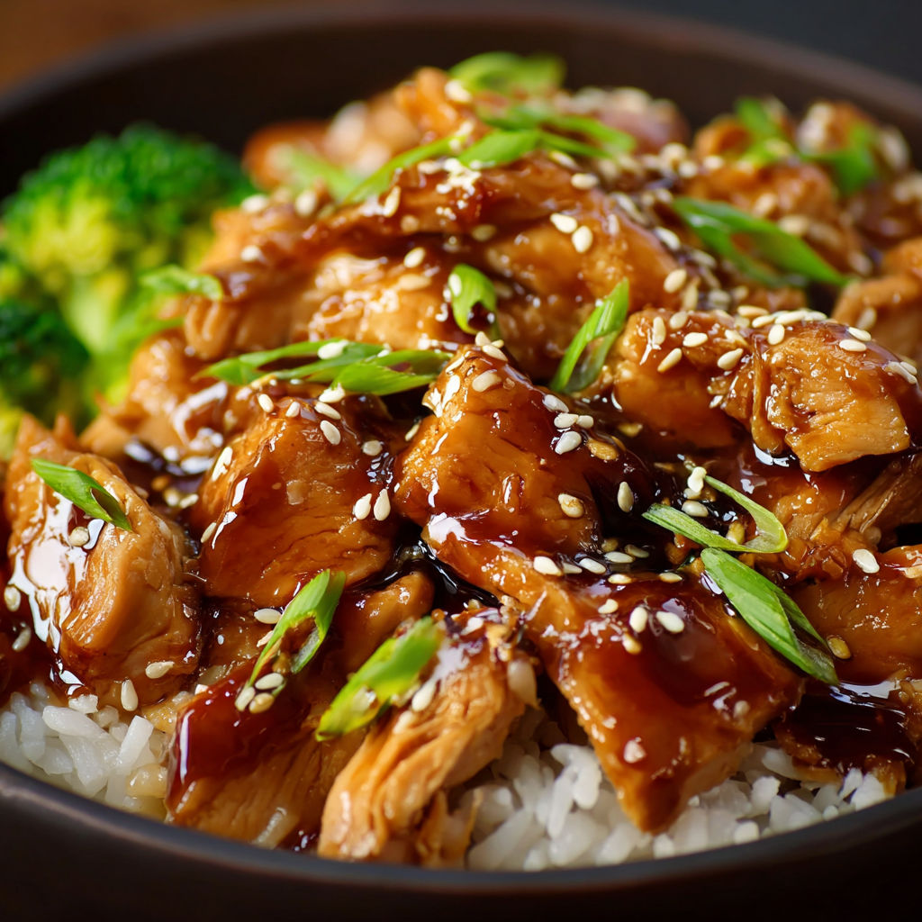 A bowl of Chinese food with meat and broccoli, accompanied by a sauce.