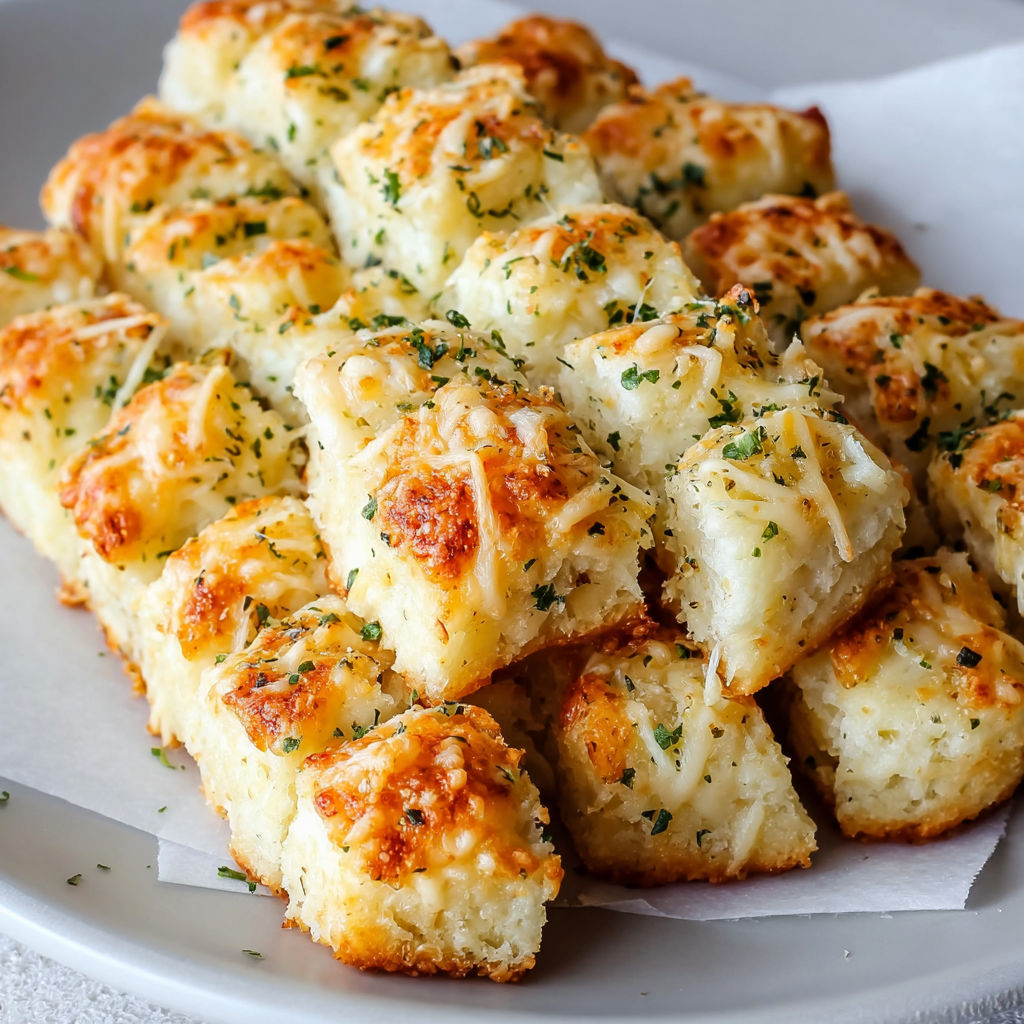 A plate of Cottage Cheese Breadsticks, ready to be enjoyed.