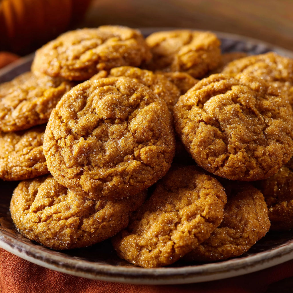 A plate of sugar cookies with a brown sugar coating.