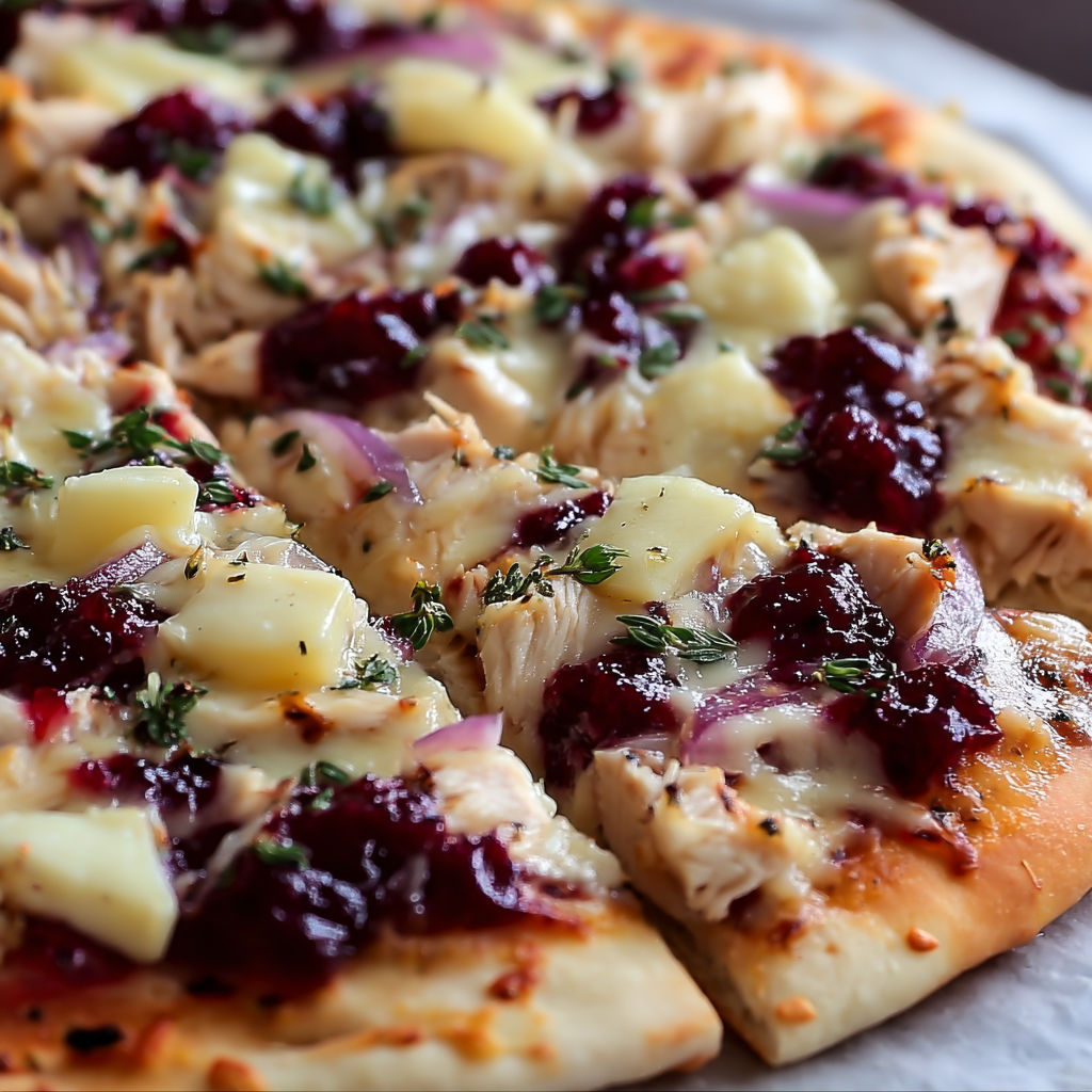 A pizza with chicken and vegetables on top, ready to be cooked.