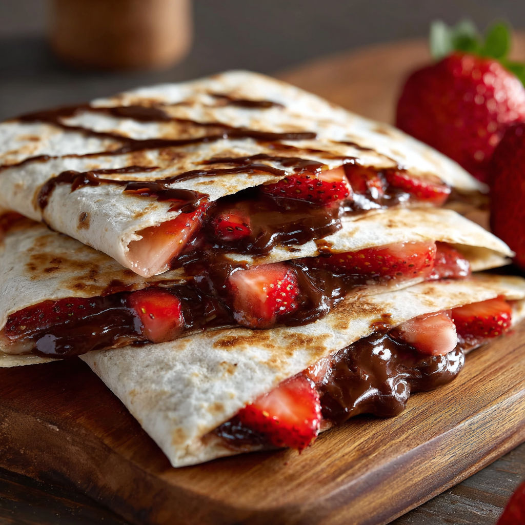 A delicious dessert made with strawberries and chocolate sauce.