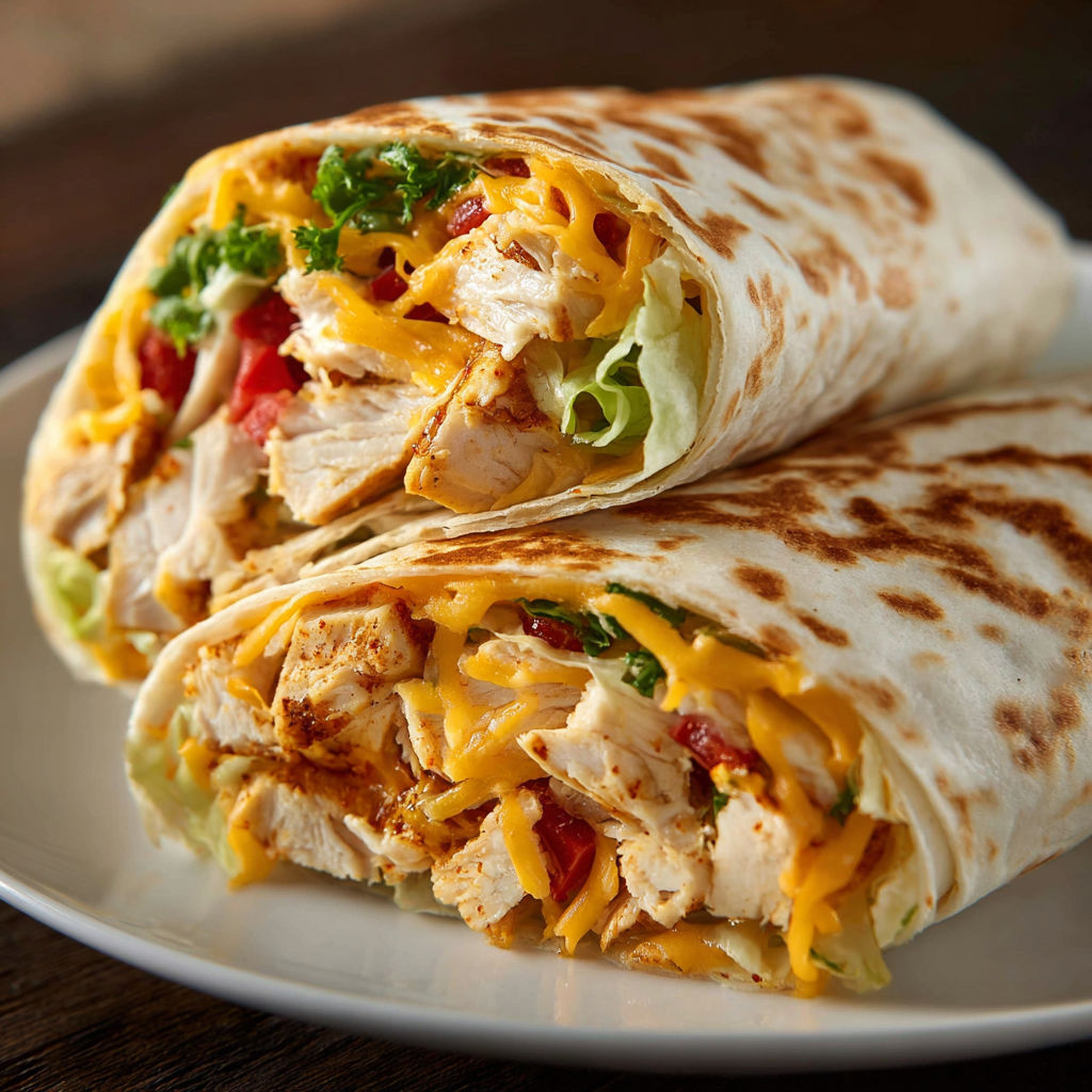 A delicious Crunchy Southwestern Chicken Wrap Recipe is served on a plate.